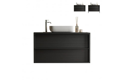 Moderna crna kupaonska baza s umivaonikom STEEL 438986-S110