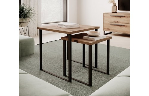 Moderna klupska stolić 2u1 ARIA iz kolekcije - HRAST ARTISAN-CRNA