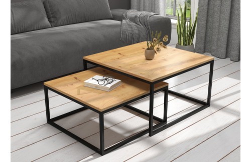 Moderna klub stolić 2u1 KAMA s metalnim okvirom - CRNA