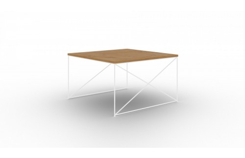 Moderni stolić za kavu Nelia s metalnom bazom - BIJELA