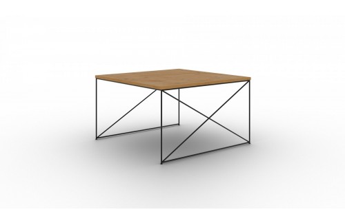 Moderni stolić za kavu Nelia s metalnom bazom - CRNA