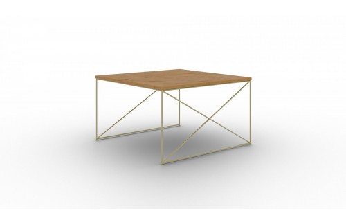 Moderni stolić za kavu Nelia s metalnom bazom - ZLATNA