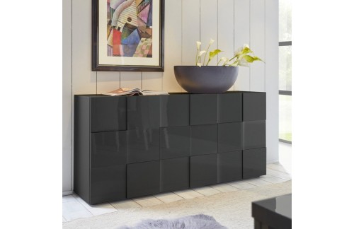 Moderna komoda s 3 vrata, karo uzorak, 181x84 cm - DAMA 202308-05