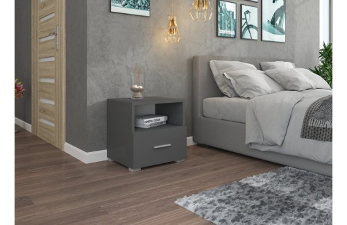 Moderna noćna ormarić EMI s ladicom - SIVA