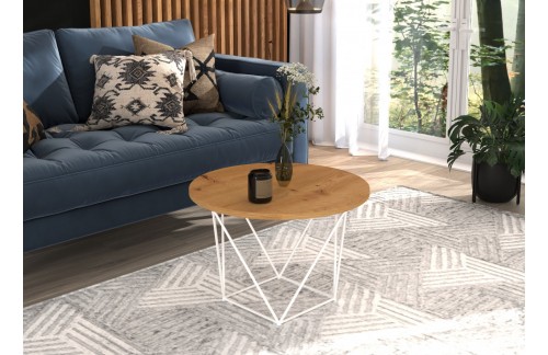 Moderna okrugla klupska stolić LIAM - BIJELA