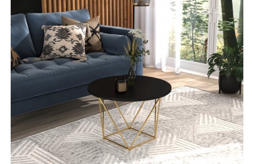 Moderna okrugla klupska stolić LIAM - ZLATNA