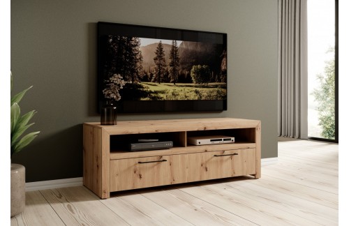 Moderna TV komoda JANEZ u hrastu Artisan - HRAST ARTISAN-CRNA