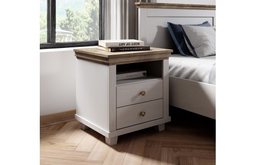 NOĆNI ORMARIĆ EVORA - BIJELI ABISKO PEPEO/HRAST