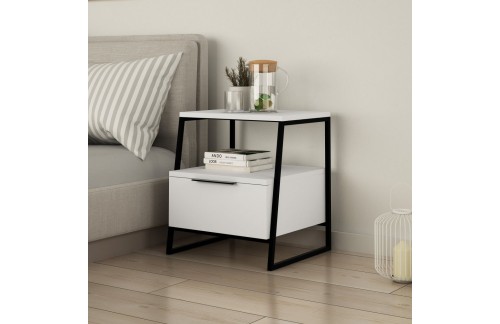 Noćni ormarić Joran (Bijela/Crna)
