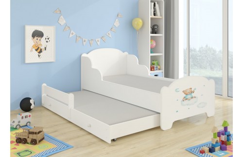 Dječji dvostruki krevet AMADIS II s madracima - BIJELA