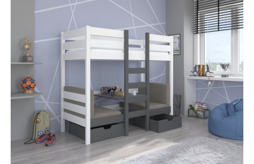 Dječji krevet na kat BART s stolovima i stolom 97 cm (više boja)