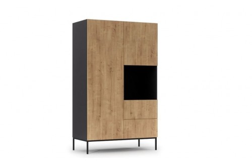 USKI ORMAR LANZZI - CRNA MAT/HRAST