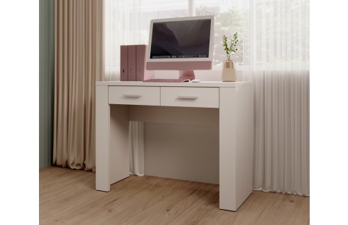 Pisaći stol CESIRO s 2 ladice, bijeli - BIJELA