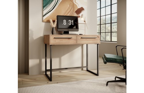 Uredski stol ARIA s dvije ladice - HRAST ARTISAN-CRNA