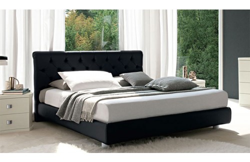 Vrhunski krevet Capitonné Eco (Eko koža)-crna - RASPRODAJA