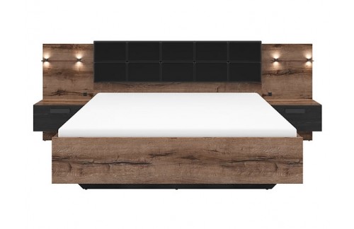 KREVET KASSEL 160X200 - SAMOSTANSKI HRAST/ CRNI HRAST