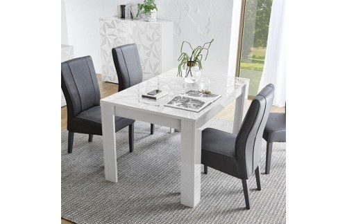 Proširivi blagovaonski stol, bijeli, 137–185x90 cm - PRISMA 349099AL