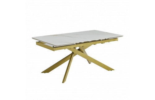 Proširivi blagovaonski stol GOLDIE 160+40+40 (bijela/zlatna)
