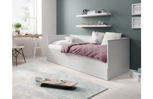 Proširivi krevet za mlade HELA II s madracima 200x80 - BIJELA