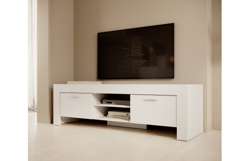 TV komoda CESIRO s 2 vrata, bijela, 170 cm - BIJELA