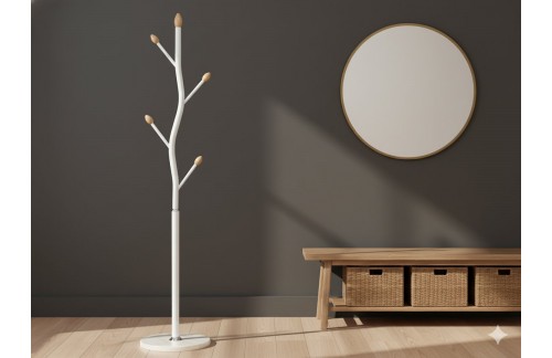 Samostoječi obešalnik Brin (bijela)