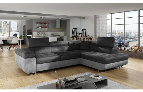 KUTNA SJEDEĆA GARNITURA NOTIE - MONOLITH SIVA DESNO