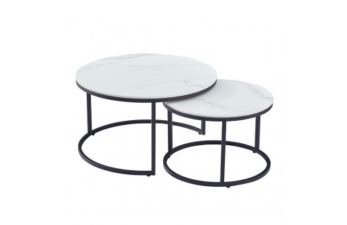 Set dviju klubskih stolova TAJDA (crni mramor/zlat)