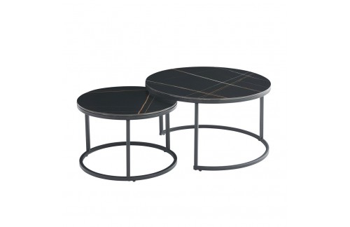 Set dviju klubskih stolova TAJDA (crni mramor/zlat)