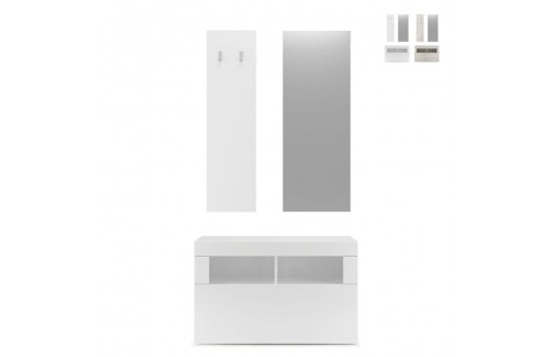 Set za hodnik s ogledalom i vješalicama BASIC 409015-1