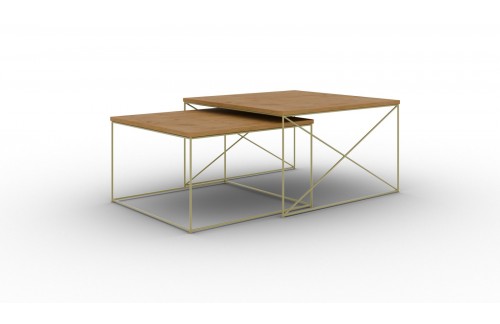 Moderna klupska stolić 2u1 Licco s metalnim nogama - ZLATNA