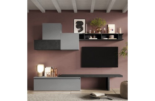 Moderna siva zidna jedinica s visećim elementima INFINITY 2.0 900015-ADPB