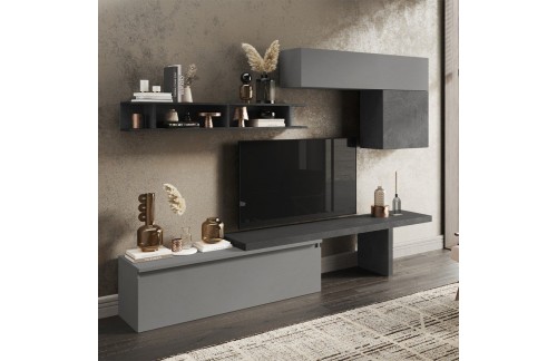 Moderna siva zidna jedinica s visećim elementima INFINITY 2.0 900025