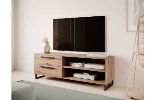 Moderna TV komoda ARIA u boji hrasta i crne - HRAST ARTISAN-CRNA