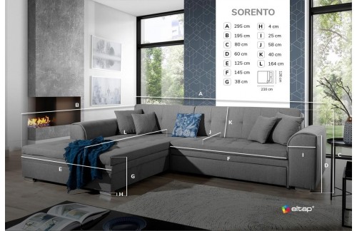 EKSPONAT SEDEŽNA GARNITURA SORENTO MODRA/BELA - LIJEVA