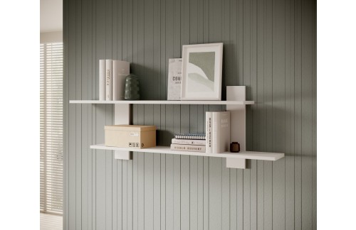 Zidna polica CESIRO s 2 police, bijela - BIJELA