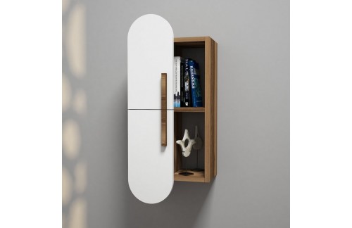 Zidna polica Gama (Orah/Bijela)