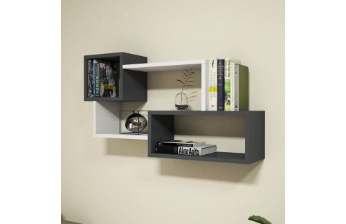 Zidna polica Janal (Bijela/Antracit)