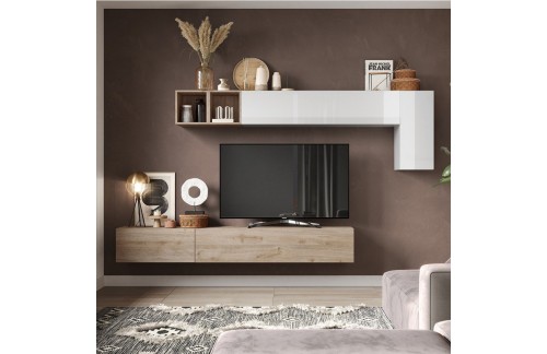 Zidna TV jedinica s visećim elementima INFINITY 2.0 900041-BIK