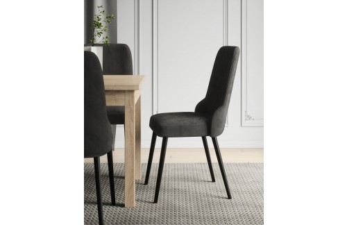 Tapecirana blagovaonska stolica RODOS 83 - CRNA