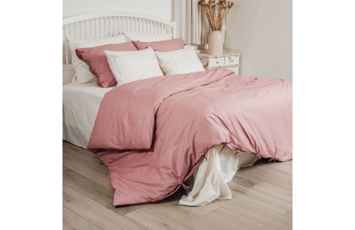 Posteljina s trakama Tia Organic - roza