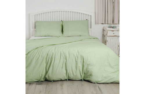 Posteljina s trakama Tia Organic - zelena