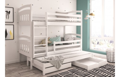 Troslojni dječji krevet ALDO 87 cm - BIJELA
