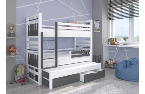 Troslojni dječji krevet HIPPO 87 cm (više boja)