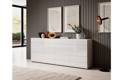 VELIKA KOMODA TOLEDO - BIJELA VISOKI SJAJ