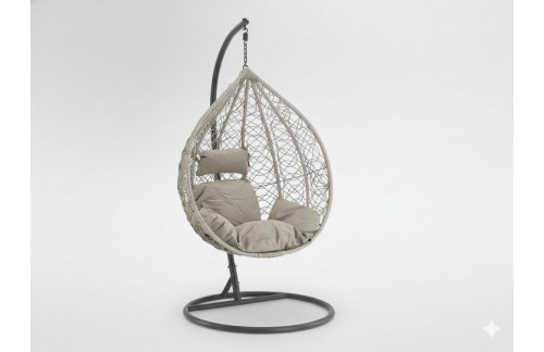 Viseća fotelja Miven (svetlo siva s sivo jastukom)