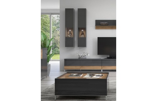 VISEĆA VITRINA RADDA ONYX SA RASVJETOM