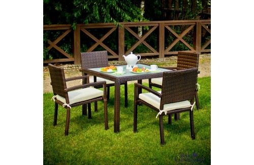 Vrtni namještaj Adorazione - staklo mliječne bijele boje