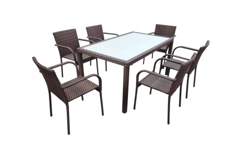 Vrtna blagovaonska garnitura AVVICENTE (smeđa)