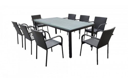 Vrtna blagovaonska garnitura SOTTILE (crna)