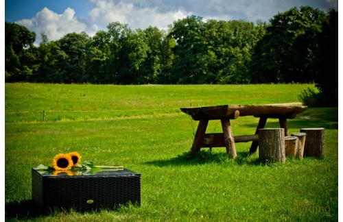 Vrtni stolić Zelora 70x70x30 cm (crni)